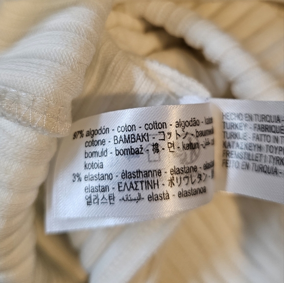 Zara Women's Super Soft Ribbed Midi Skirt with Elastic Waist, White, LARGE - Picture 8 of 10